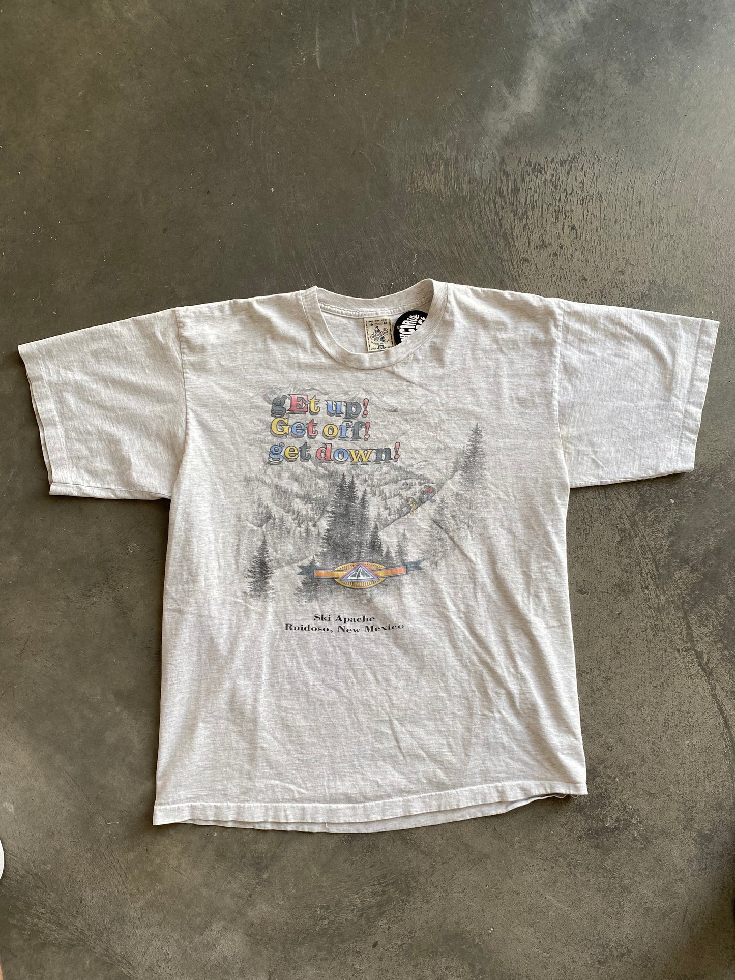 1990's "Get Up! Get off! Get down!" Skiing T