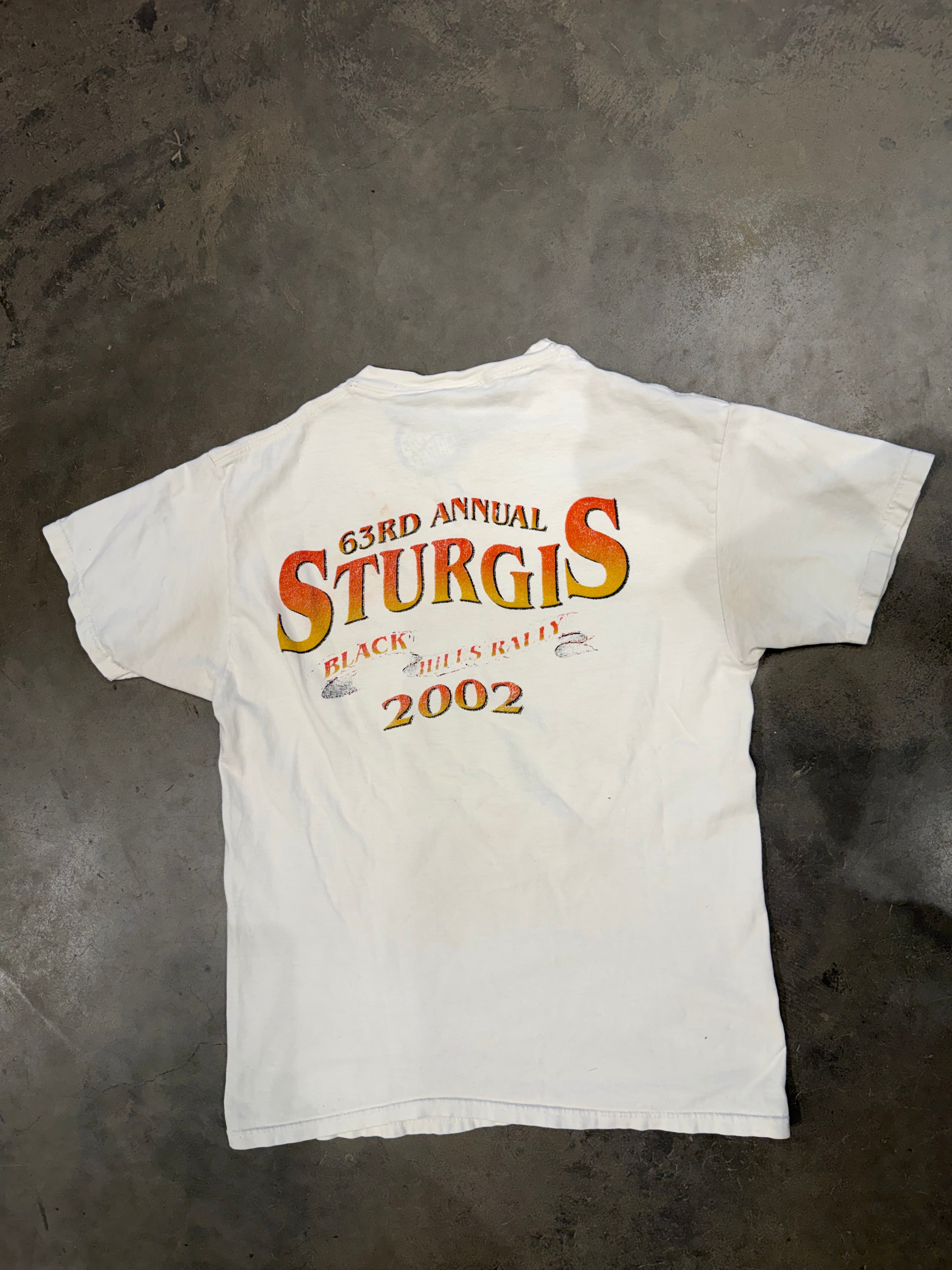 Vintage ‘02 White Sturgis Harley Tee