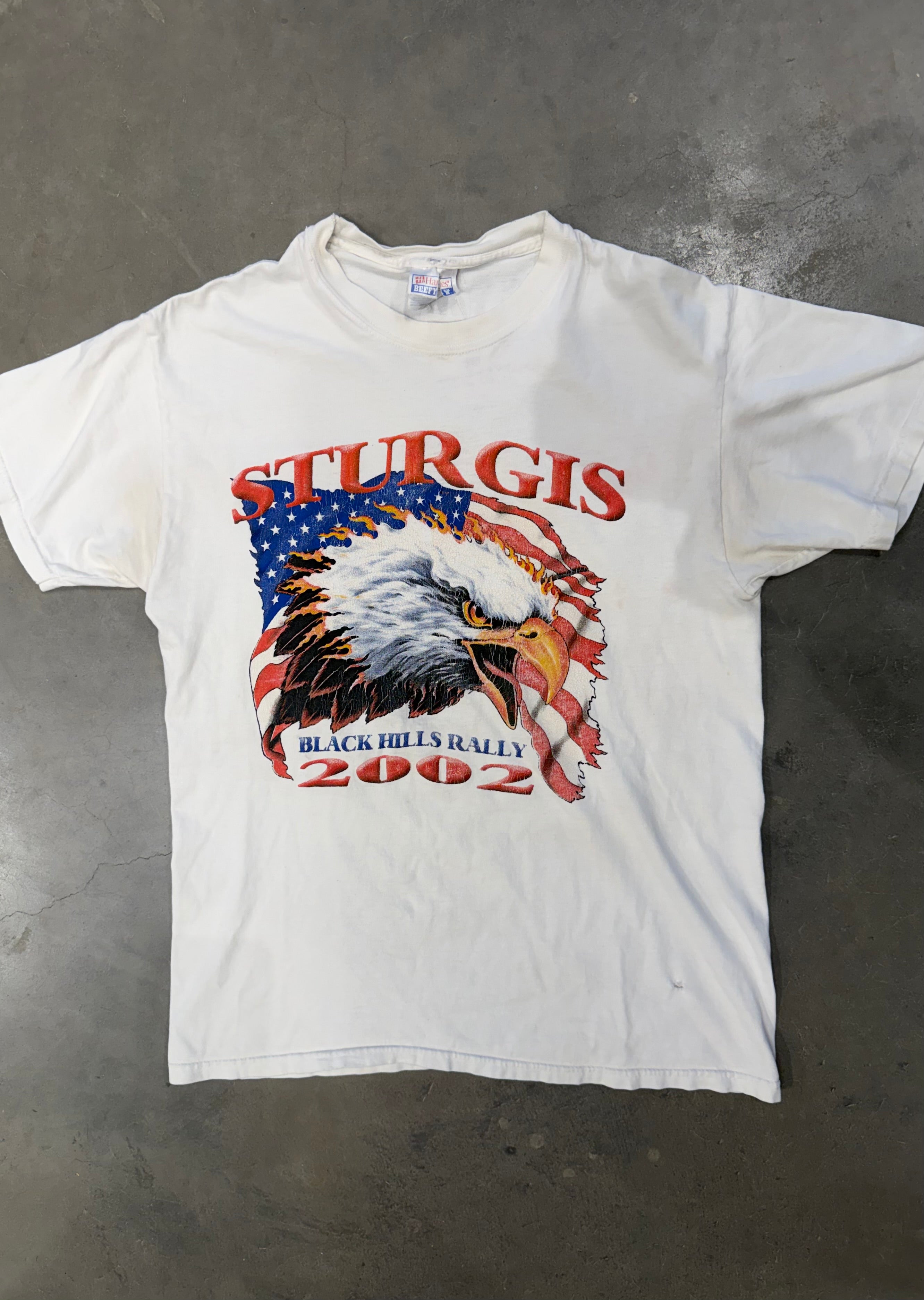 Vintage ‘02 White Sturgis Harley Tee