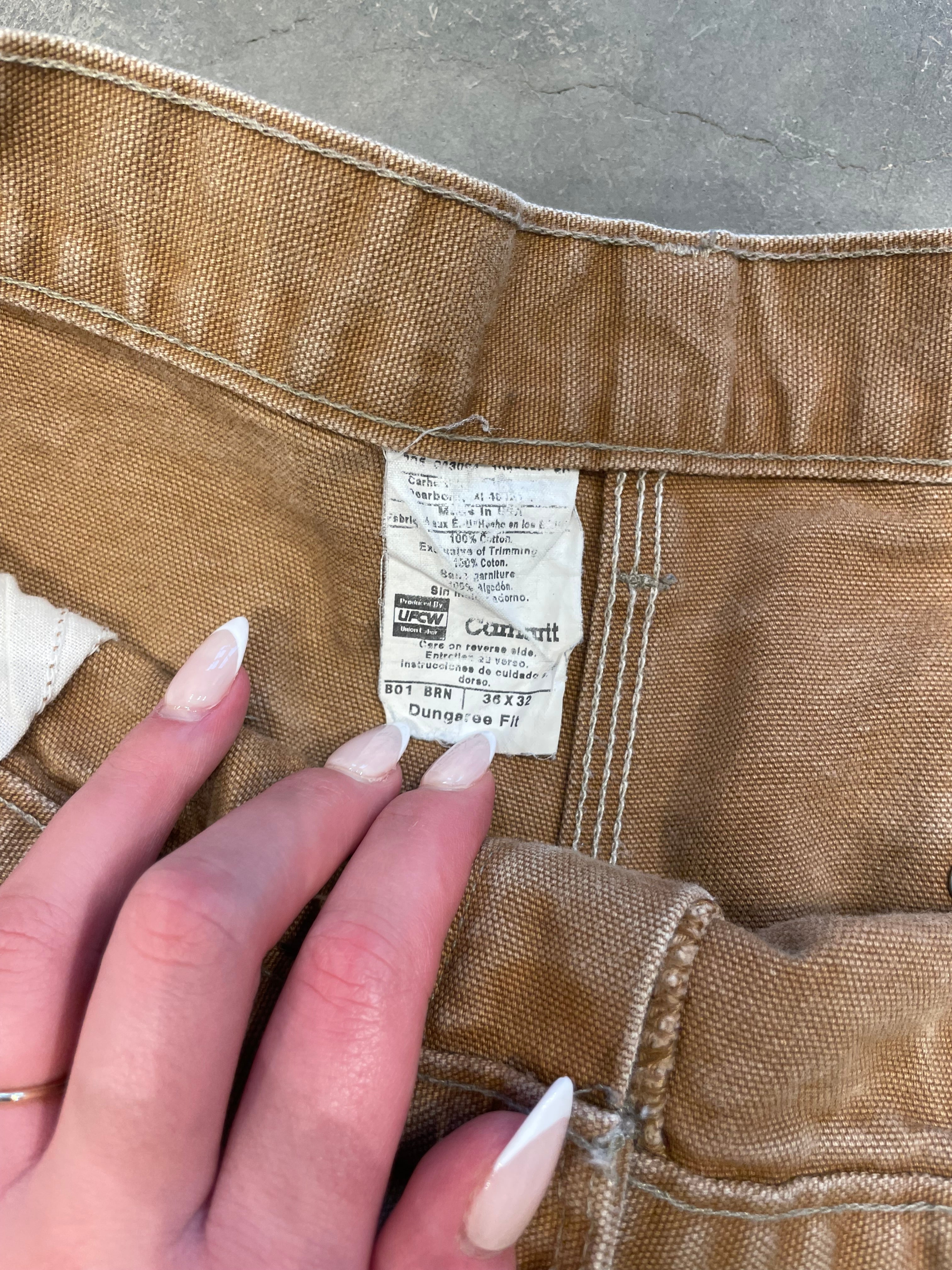 Vintage 90s Tan Carhartt Double-Knee Pants