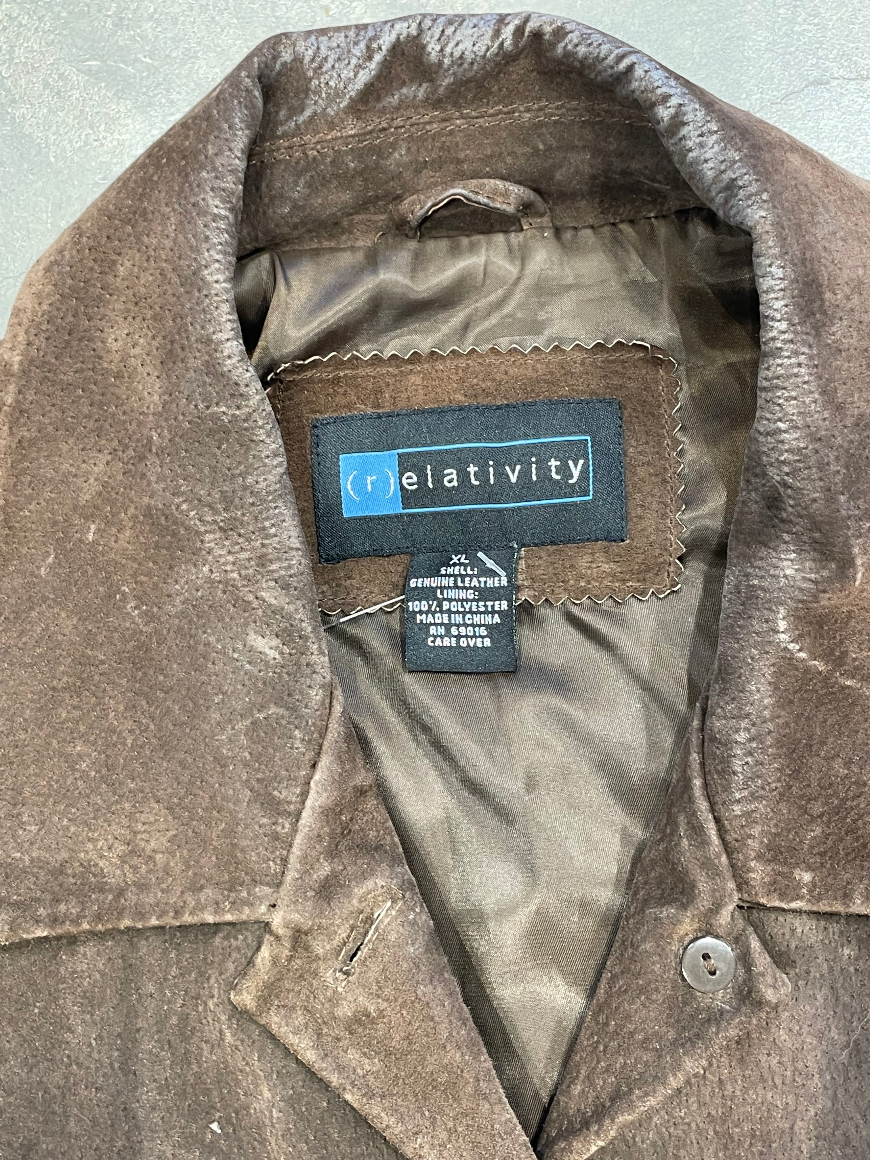 Vintage 90s Brown Leather Jacket
