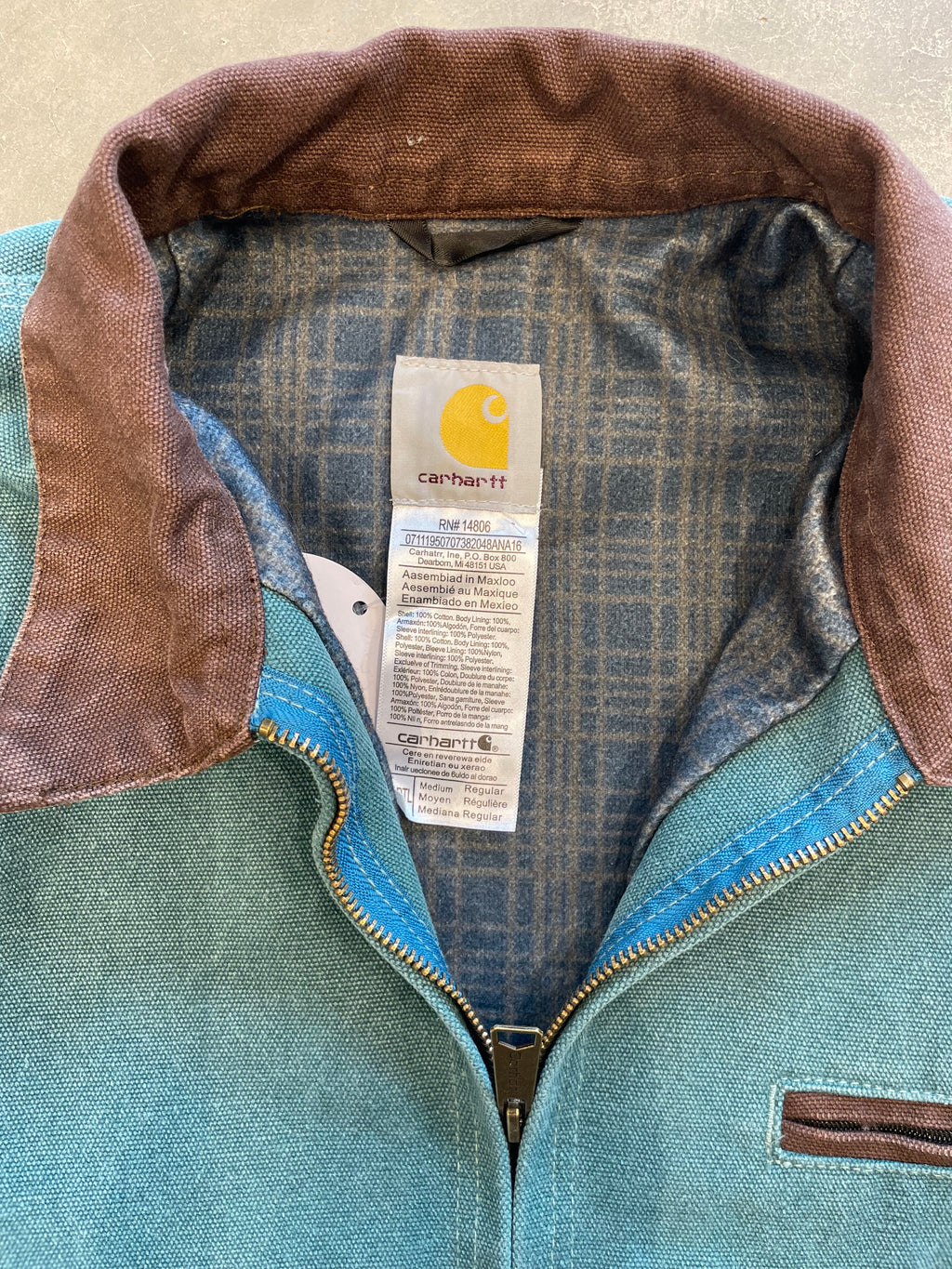 Carhartt Detroit Jacket J97PTL Teal Bootleg Replica