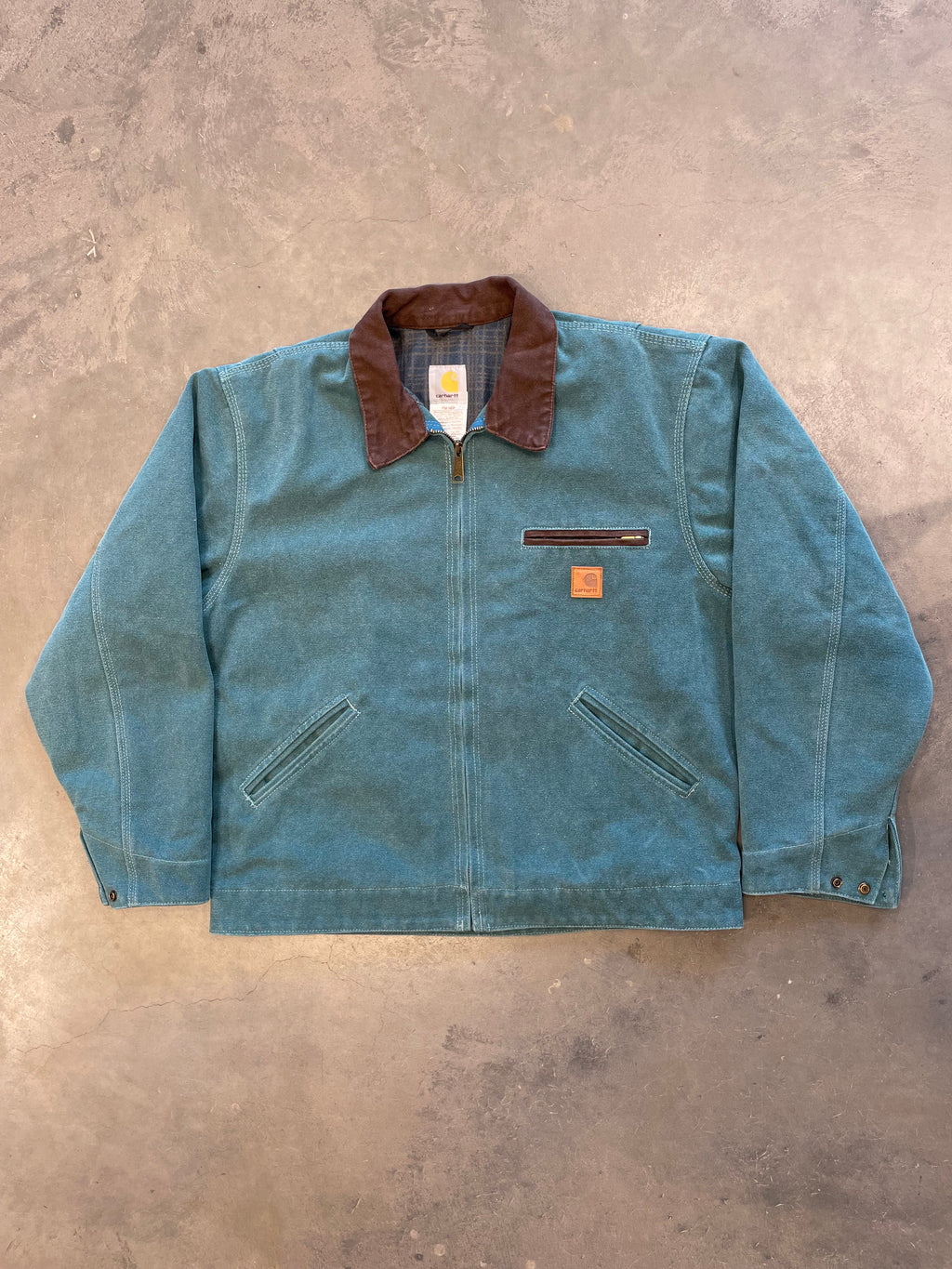 Carhartt Detroit Jacket J97PTL Teal Bootleg Replica