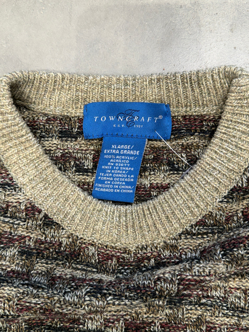 Vintage 90s Brown and Tan Sweater Knit