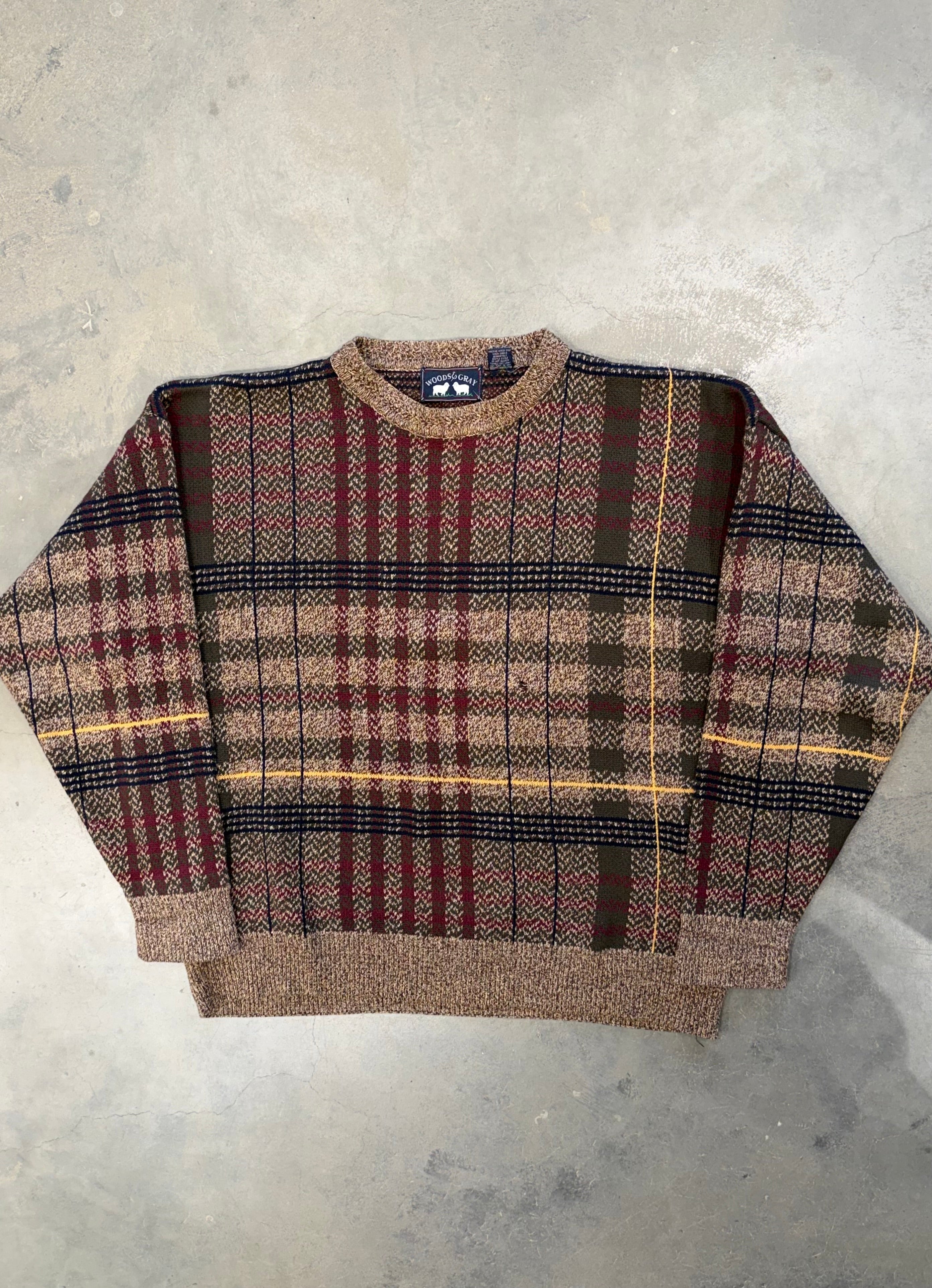 Vintage 90s Tan and Brown Sweater Knit