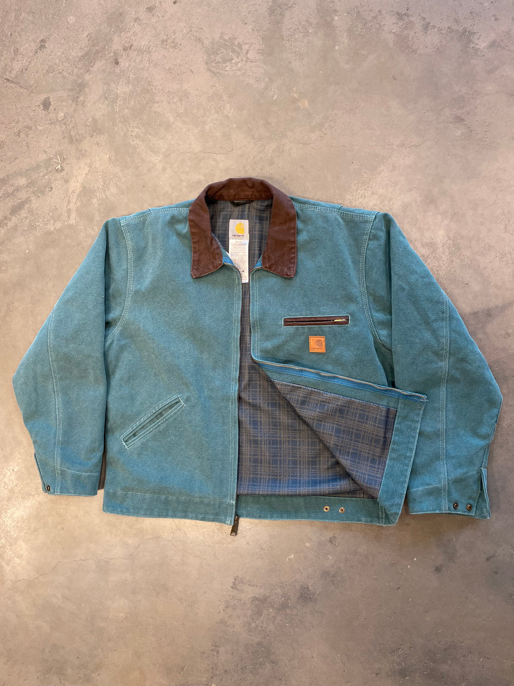Carhartt Detroit Jacket J97PTL Teal Bootleg Replica