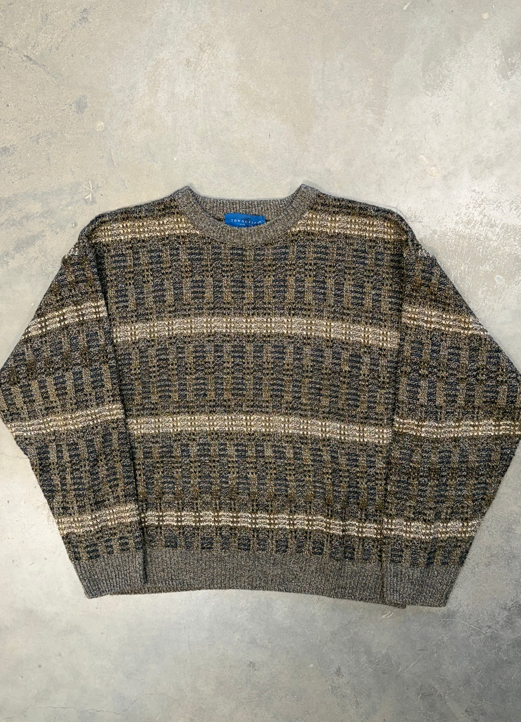 Vintage 90s Brown and Tan Sweater Knit