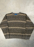 Vintage 90s Brown and Tan Sweater Knit